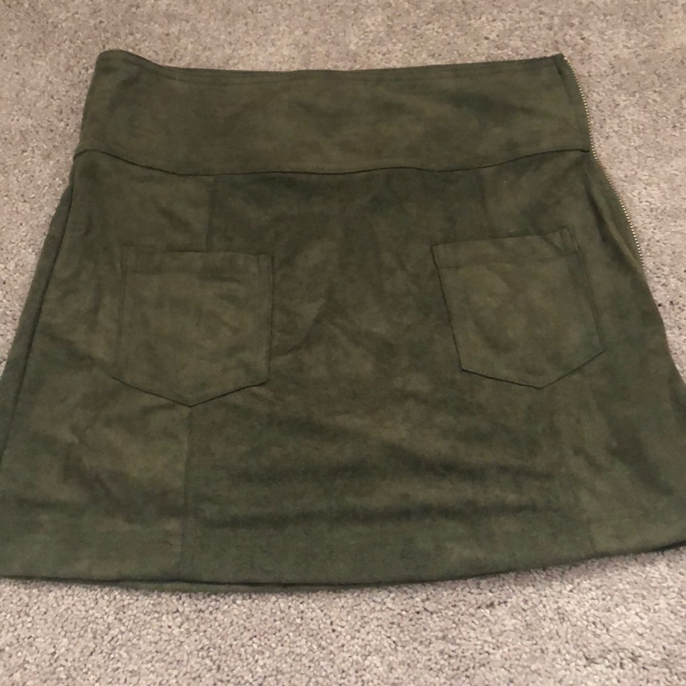 Army green skirt